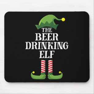 Bier Drink Elf Matching Family - kerstgroep Muismat