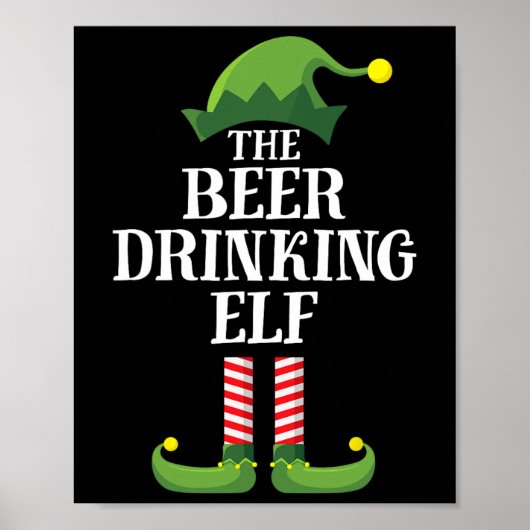 Bier Drink Elf Matching Family - kerstgroep Poster (Voorkant)