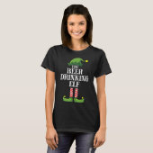 Bier Drink Elf Matching Family Kerstparty T-shirt (Voorkant volledig)