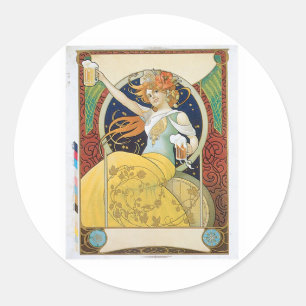 Bier  Drink en kunst Ronde Sticker