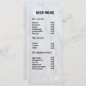 Bier Drink Flat Menu (Voorkant / Achterkant)