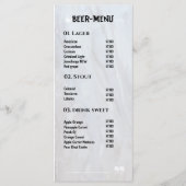 Bier Drink Flat Menu (Voorkant)