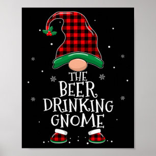 Bier Drink Gnome Xmas familie die Kerstmis aanpast Poster