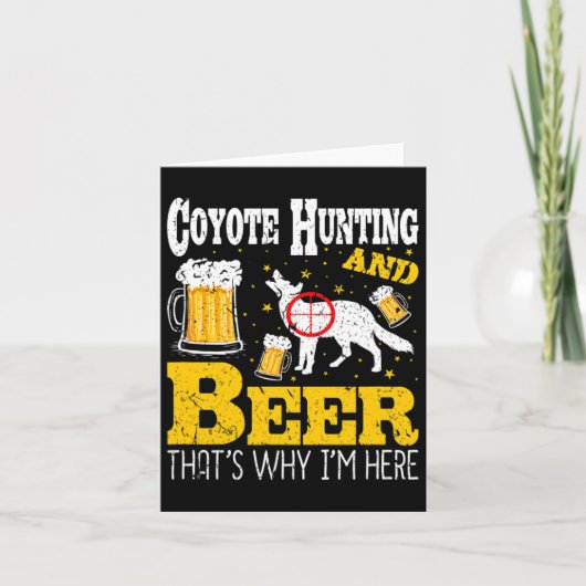 Bier Drink Grappige Coyote Jacht Kaart (Voorkant)