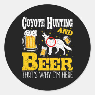 Bier Drink Grappige Coyote Jacht Ronde Sticker