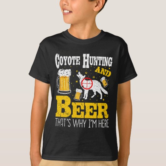 Bier Drink Grappige Coyote Jacht T-shirt (Voorkant)