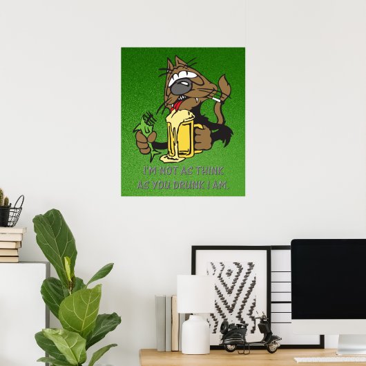 bier drink kat poster (Thuiskantoor)