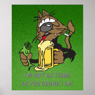 bier drink kat poster