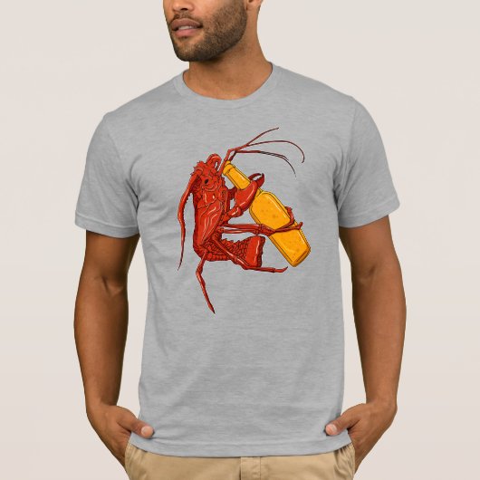Bier Drink Lobster Funny Seafood Gag Graphic T-shirt (Voorkant)