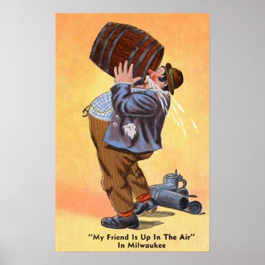 Bier Drink Man Bar Tavern Vintage Poster (Voorkant)