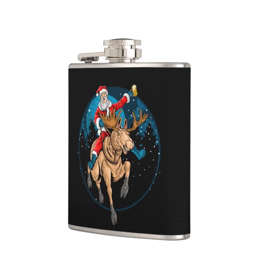 Bier Drink, Moose Riding Santa Heupfles (Links)