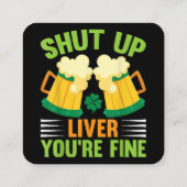 Bier Drink Sint Patricks Dag Zwijg Lever U Vierkante Visitekaartje (Achterkant)