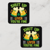 Bier Drink Sint Patricks Dag Zwijg Lever U Vierkante Visitekaartje (Voorkant / Achterkant)