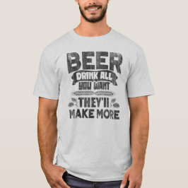 Bier Drink Zo Veel Als Je Wil Grappig Vintage T-shirt