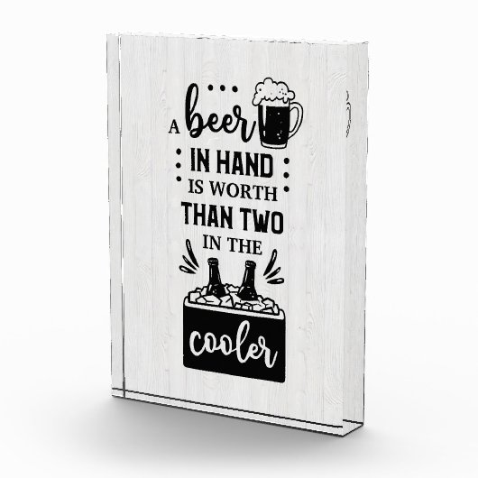 Bier-drinkbaarder in de hand fotoblokken (Rechts)