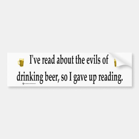bier drinken bumpersticker (Voorkant)