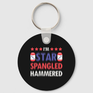 Bier drinkende drinker alcohol grappig 4 juli hoed sleutelhanger