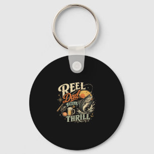Bier drinkende visser vader retro vintage vaderdag sleutelhanger