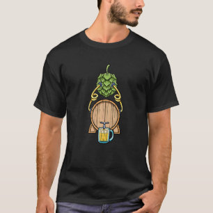 Bier Drinker Alcohol Beer Hops met kraan Drink B T-shirt