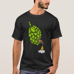 Bier Drinker Alcohol Beer Hops met kraan Drink B T-shirt