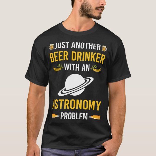 Bier Drinker Astronomie T-shirt (Voorkant)