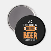 Bier Drinker Beer en Dog Magneet (Voorkant / Achterkant)