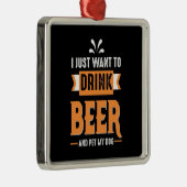 Bier Drinker Beer en Dog Metalen Ornament (Rechts)