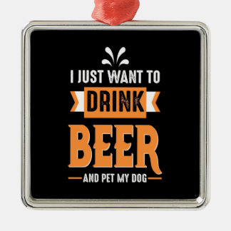 Bier Drinker Beer en Dog Metalen Ornament