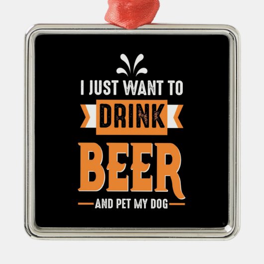 Bier Drinker Beer en Dog Metalen Ornament (Voorkant)