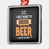 Bier Drinker Beer en Dog Metalen Ornament (Links)