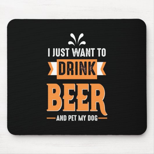 Bier Drinker Beer en Dog Muismat (Voorkant)