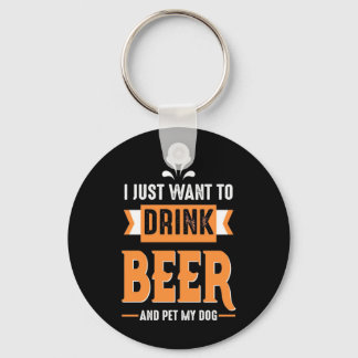 Bier Drinker Beer en Dog Sleutelhanger