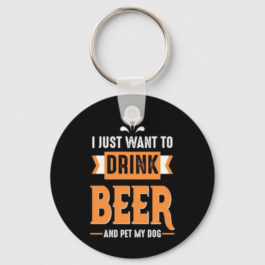 Bier Drinker Beer en Dog Sleutelhanger (Voorkant)