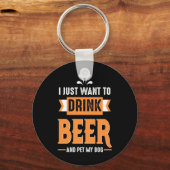 Bier Drinker Beer en Dog Sleutelhanger (Voorkant)