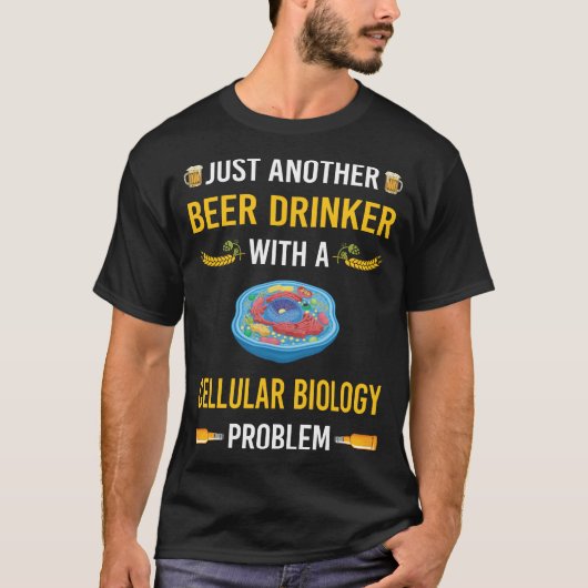 Bier Drinker Cellulaire Bioloog T-shirt (Voorkant)
