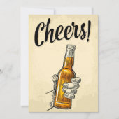 Bier Drinker Cheers Beer Retro Bedankkaart (Voorkant)