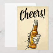 Bier Drinker Cheers Beer Retro  Bedankkaart (Voorkant / Achterkant)