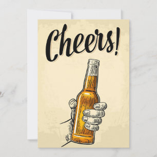 Bier Drinker Cheers Beer Retro  Bedankkaart