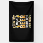 Bier Drinker Country Music Bier Drinken Verjaardag Spandoek (Verticaal)