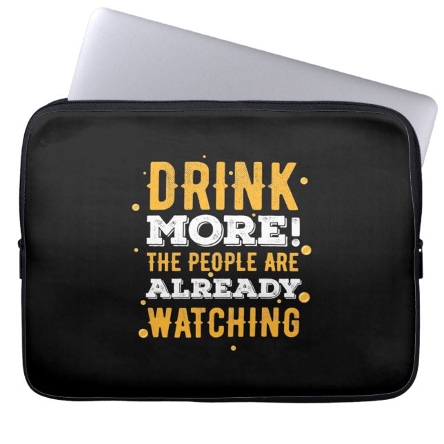 Bier Drinker Drink Meer Bier Laptop Sleeve (Voorkant)