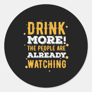 Bier Drinker Drink Meer Bier Ronde Sticker