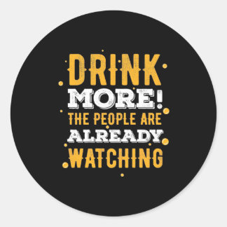 Bier Drinker Drink Meer Bier Ronde Sticker
