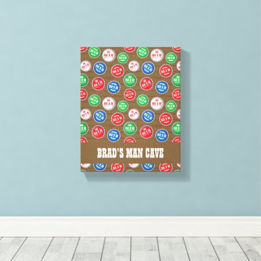 Bier Drinker Fles Petten Print Man Grot (Insitu (Houten vloer))