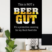 Bier Drinker geen BEER GUT Birthday Poster (Thuiskantoor)