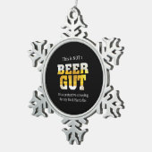 Bier Drinker geen BEER GUT Birthday Tin Sneeuwvlok Ornament (Rechts)