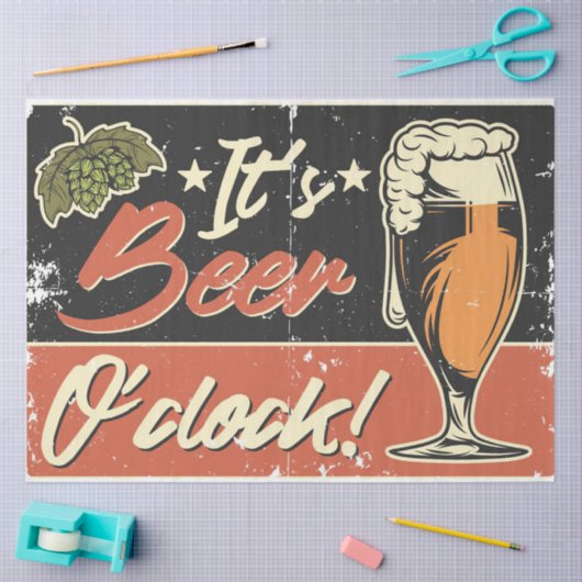 Bier Drinker Het is bere-uur Tissuepapier (Craft)