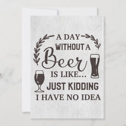 Bier drinker per dag zonder bier kaart (Voorkant)