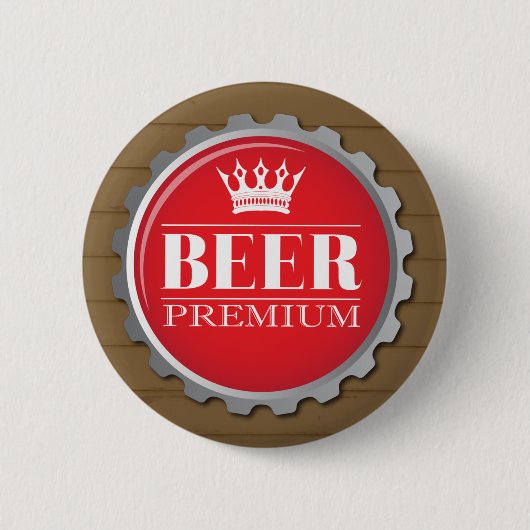 Bier Drinker Red Bottle Pet Ronde Button 5,7 Cm (Voorkant)