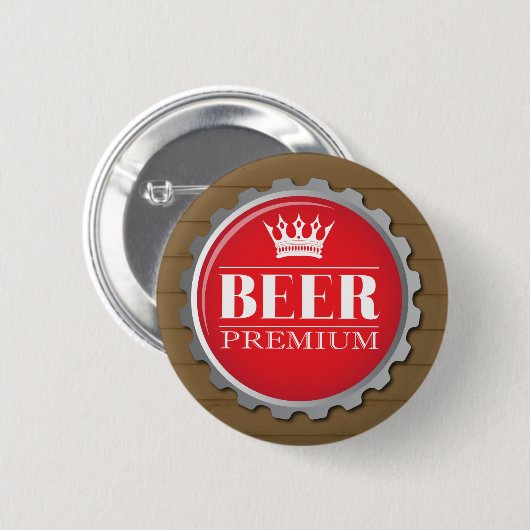 Bier Drinker Red Bottle Pet Ronde Button 5,7 Cm (Voorkant /achterkant)