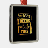 Bier drinker zoveel bier metalen ornament (Rechts)